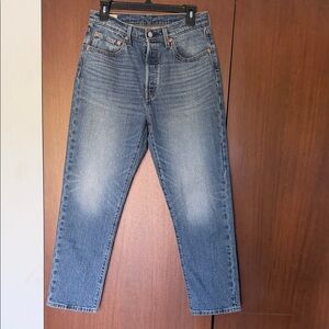 Levi's Women's 501 Jeans in whiskered Blue Denim